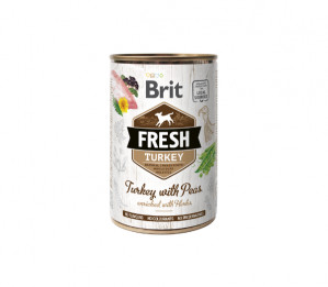 Brit Fresh konservuotas pašaras šunims Turkey&Peas 400 g