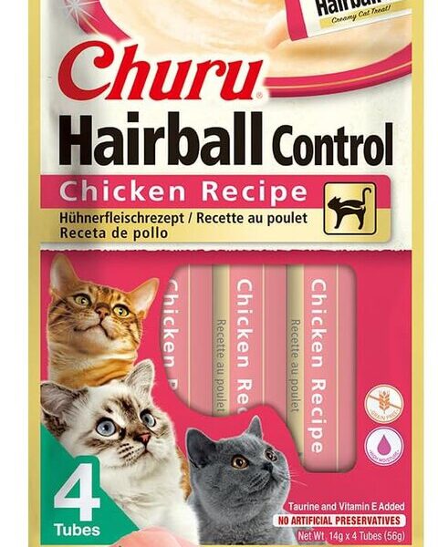 INABA CAT CHURU HAIRBALL CHICKEN 12x56g (672g)